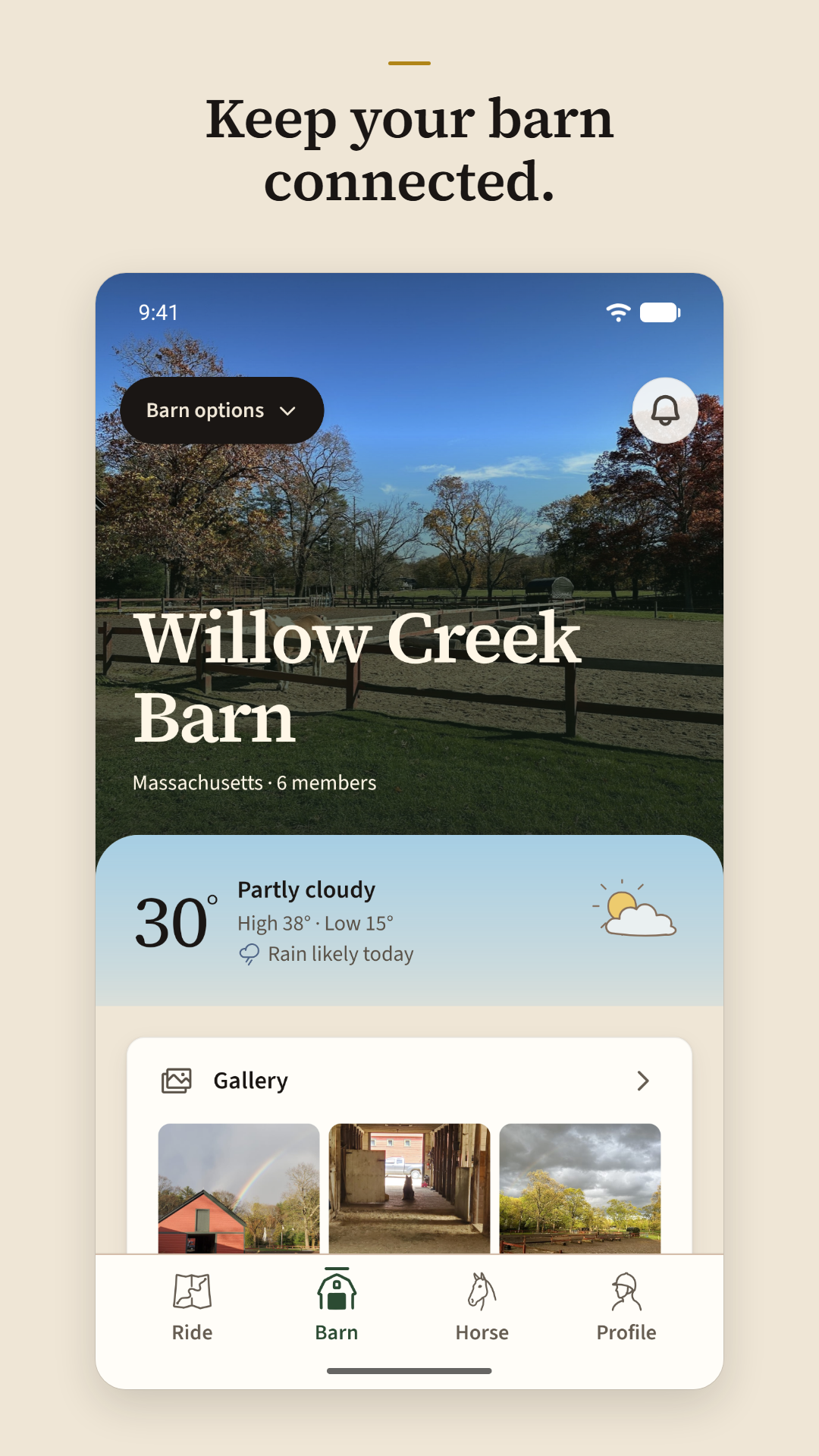 Keep your barn connected