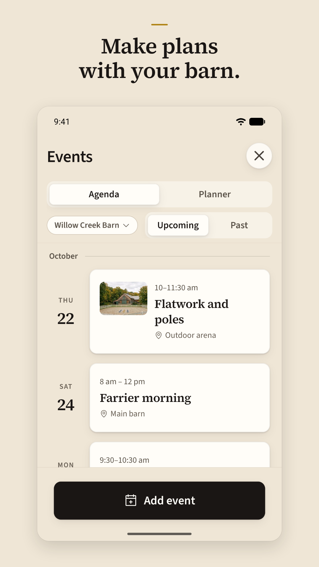 Make plans with your barn